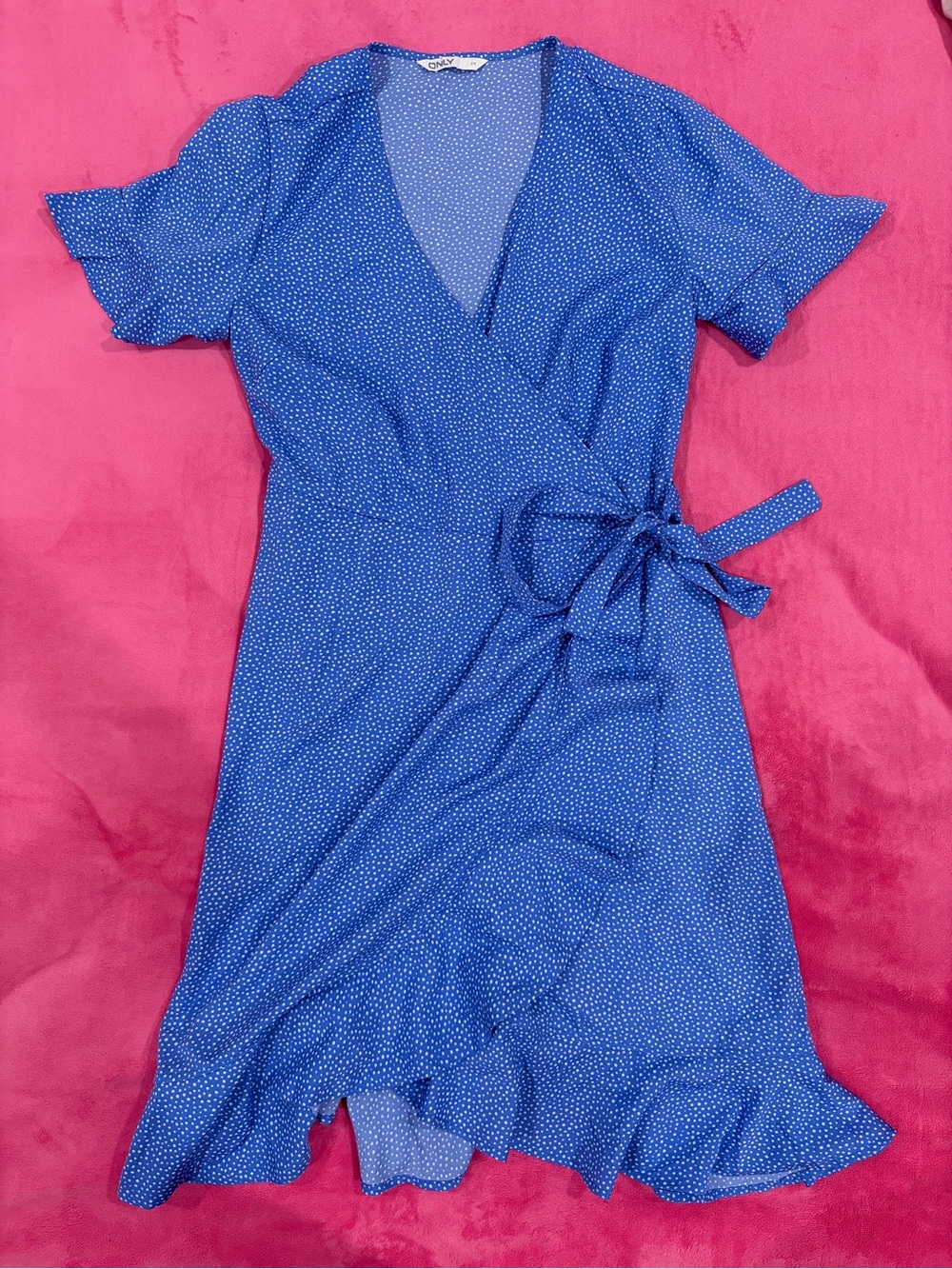 ONLY brand Blue Polka Dot Wrap Dress